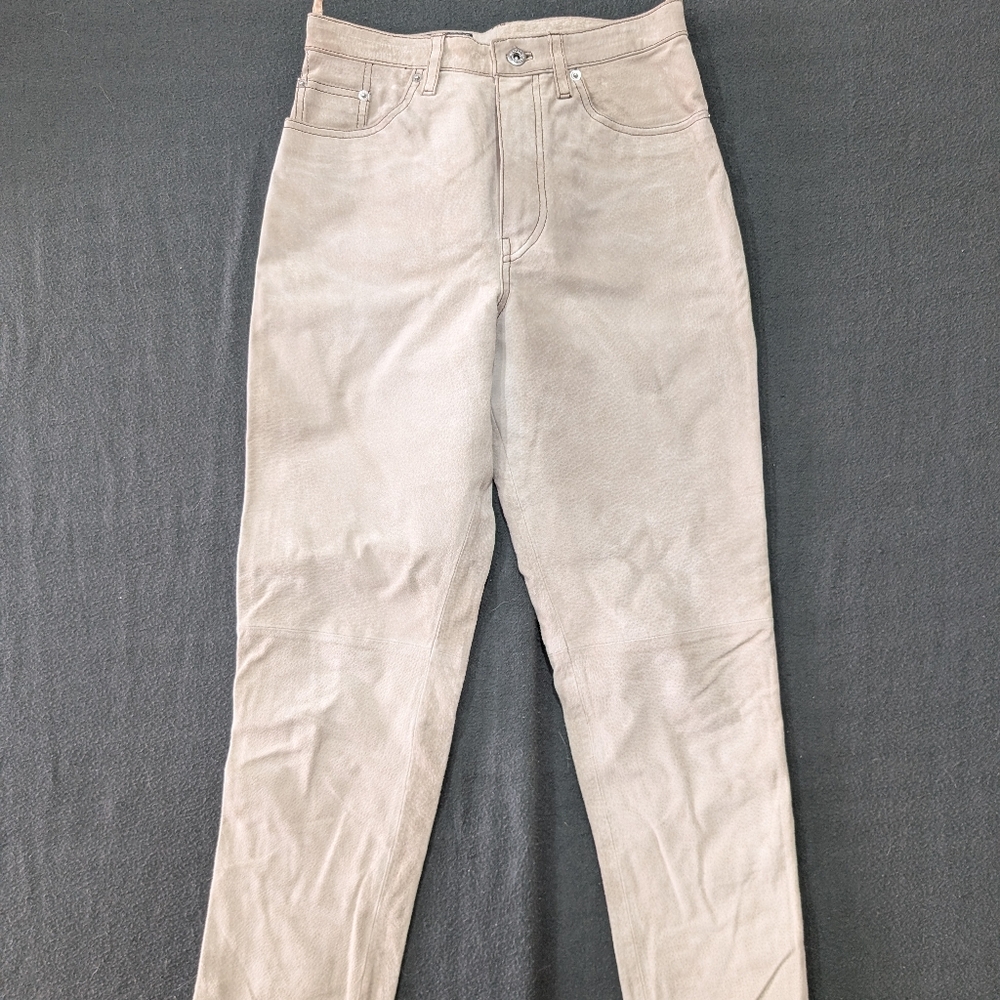 United Colors Of Benetton Tan Leather Suede Pants - Size US 12/44